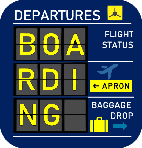 Image of Departures Flight Board 'Boarding' 4-Pack Coasters Set Navy Blue