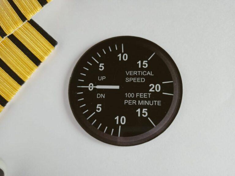 Classic Vintage Fridge Magnet Aircraft Instrument VSI Black and White with Epaulettes