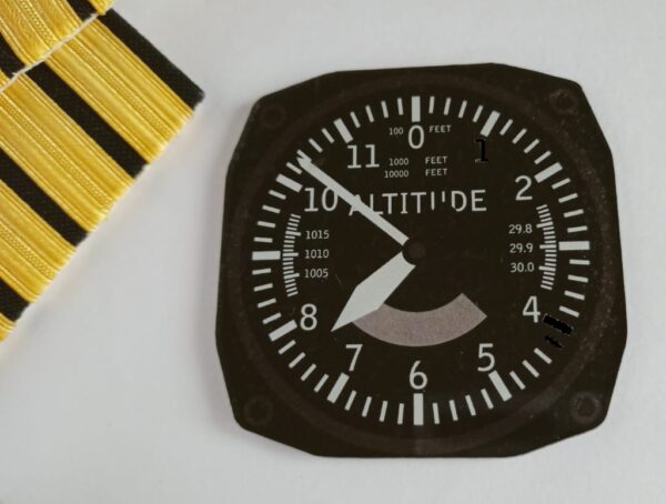 Image of Classic Instrument Octagon Altimeter in housing Black n White with Epaulettes