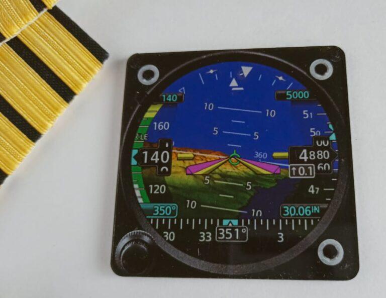 Classic Vintage Fridge Magnet Artificial Horizon Black and Blue with Epaulettes