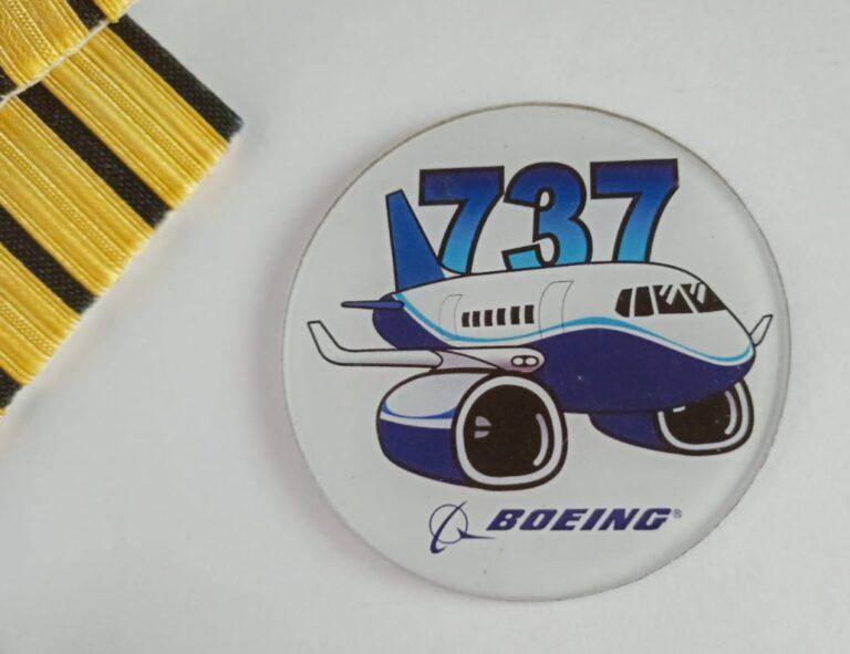 Classic Vintage Fridge Magnet Cute Pudgy Boeing 737 with Epaulettes