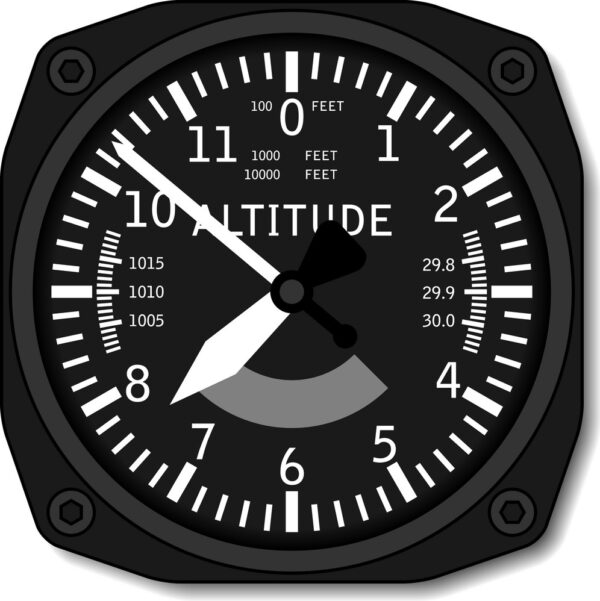 Image of Classic Instrument Octagon Altimeter in housing Black n White