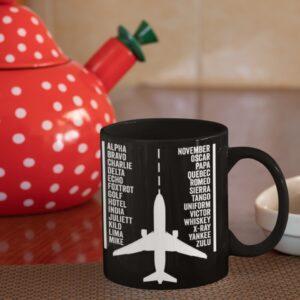 Image of A-Z Aviation Phonetic Letters Ceramic Mug Mock Up