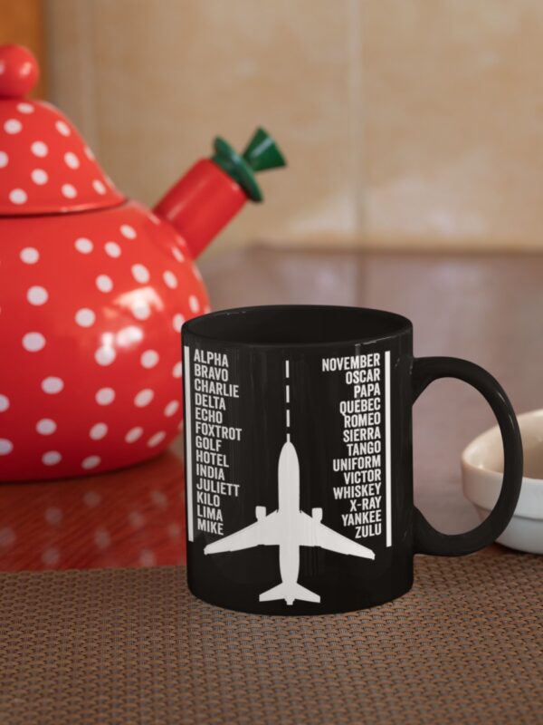 Image of A-Z Aviation Phonetic Letters Ceramic Mug Mock Up