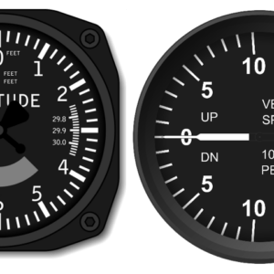 Combo of 2 Aircraft Instruments Altimeter and VSI