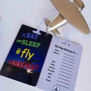 Image of Luggage Tag with Logo Eat Sleep Fly Repeat
