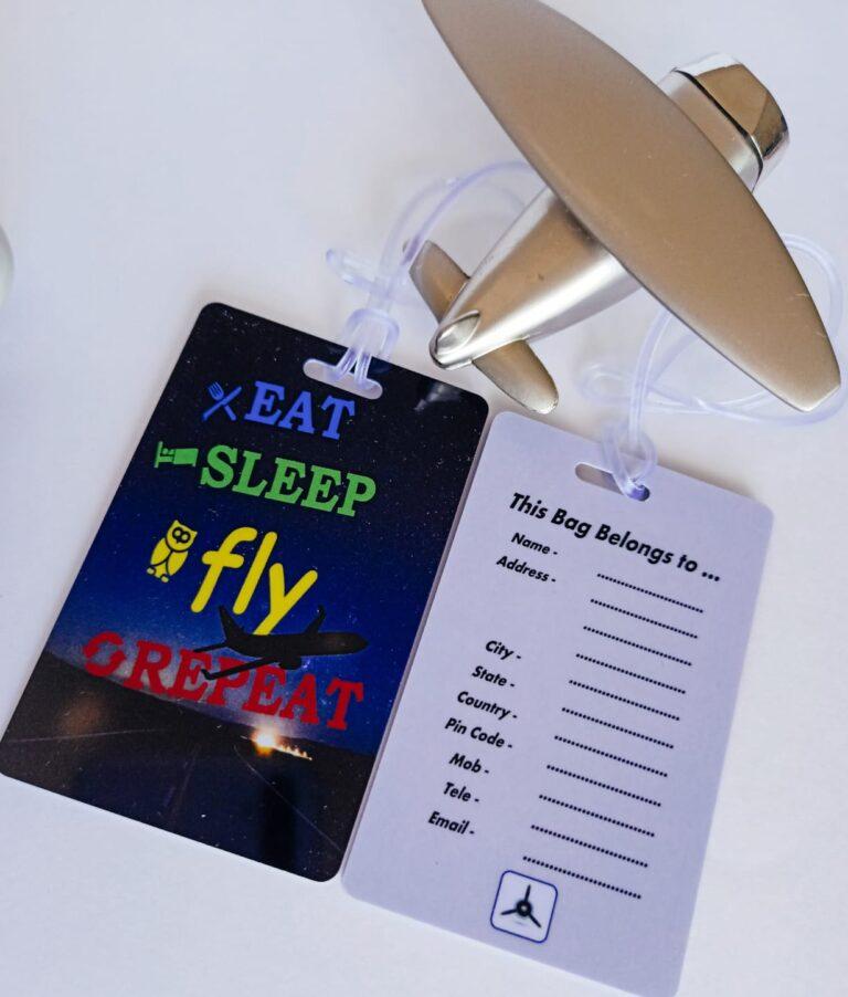 Image of Luggage Tag with Logo Eat Sleep Fly Repeat