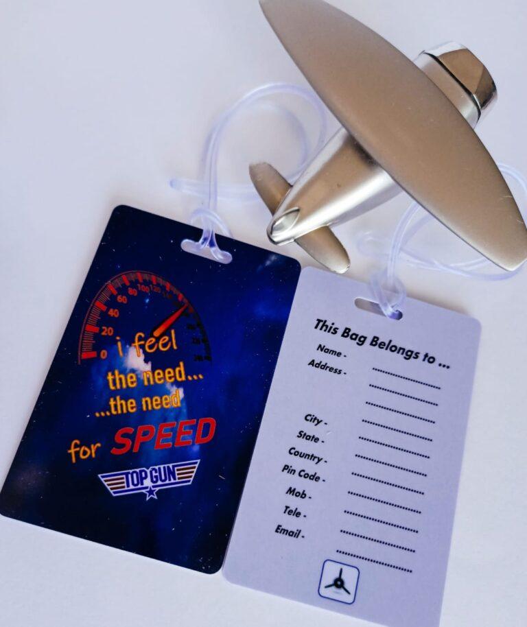 Image of Luggage Tag with I feel the need, the need for speed