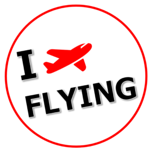 Image of Pin Badge 'I Love Flying' White
