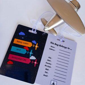 Image of Luggage Tag with Keep Calm and Autopilot On