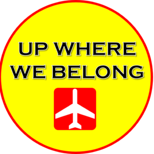 Image of Pin Badge 'Up Where We Belong' Yellow