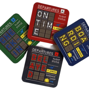 Flight Board Coasters Mixed Set of 4