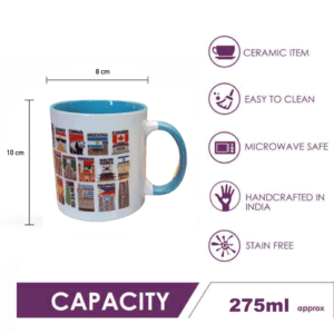 Representative Mug image with Product size and attributes