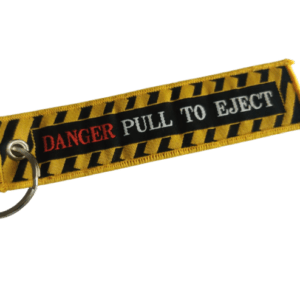 Danger Pull To Eject Cloth Key-Chain Tag