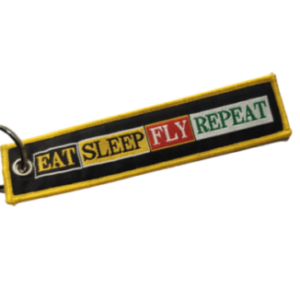 Eat Sleep Fly Repeat Cloth Key-Chain Tag