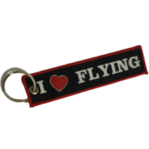 I Love Flying Cloth Key-Chain Tag