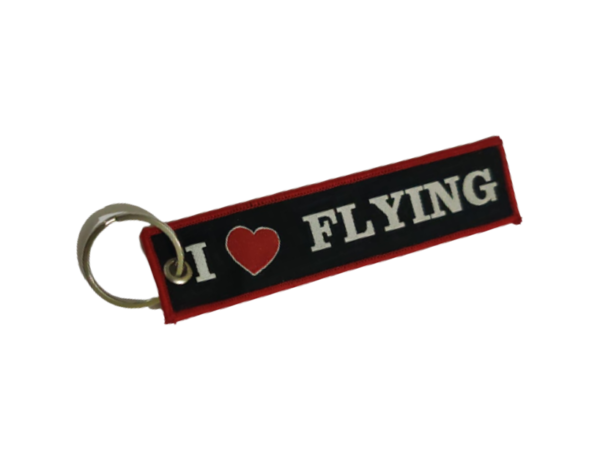 I Love Flying Cloth Key-Chain Tag