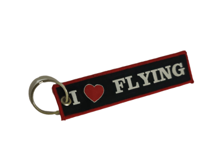 I Love Flying Cloth Key-Chain Tag