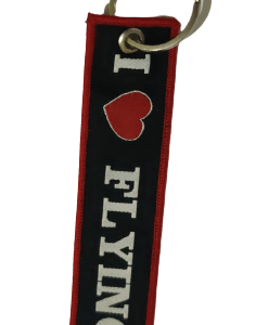 Image of Cloth Key-Chain Tag 'I Love Flying'