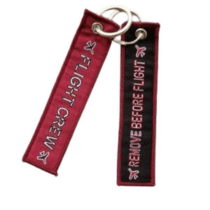 Cloth-Key-Chain-Tag-Remove-Before-Flight-Flight-Crew-Red-Black-300x300