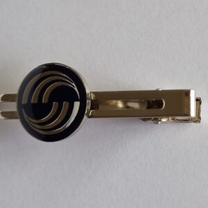 Airbus Brass with Silver Polish Tiepin on White Background - Front View
