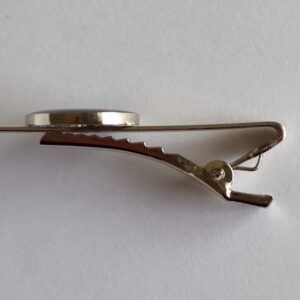 Airbus Brass with Silver Polish Tiepin on White Background - Side View